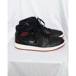 Nike Men's 8 Jordan 1 Retro Mid Bred Sneakers Black Red White Sporty Streetwear